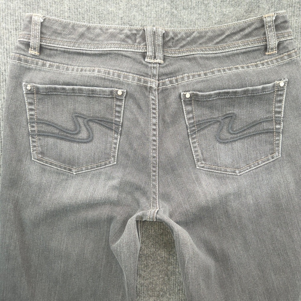 White House‎ Black Market Bootcut Jeans Womens 6S Black Blanc Denim Distressed